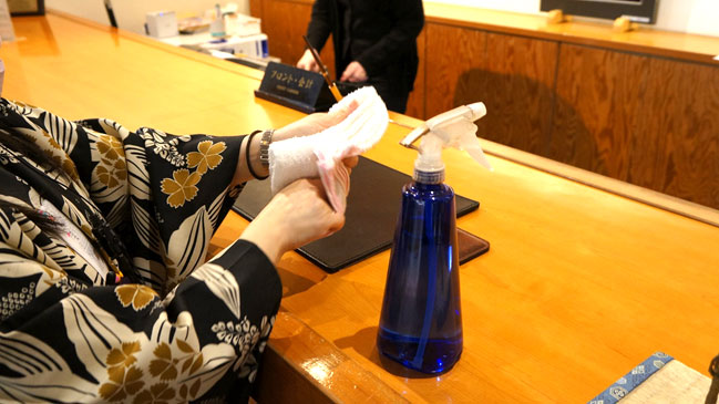 銀山荘の新型コロナ対策(消毒・清掃) 銀山荘の新型コロナ対策(消毒・清掃)